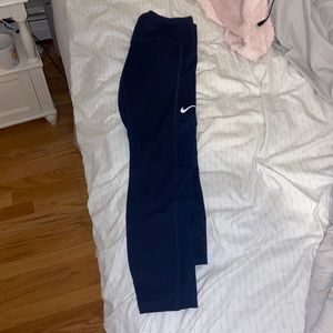 Cropped Blue Nike Leggings. Large.